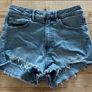 ZARA Distressed Denim Jean Shorts Size 4